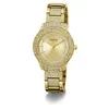 A gold-colored Guess watch with crystal embellishments on a white background. Podgląd zdjęcia produktu