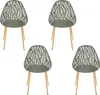 Lot de 4 Chaises - HOME DECO FACTORY - Lucena - Olive - Voir les images du produit 1
