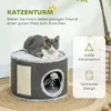 PawHut Kratztonne, 30 cm Hoch Katzentonne mit Höhle, Produktbild-Vorschau 4