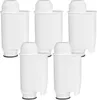 A set of five white water filters arranged in a staggered pattern against a white background. Anteprima dell’immagine prodotto