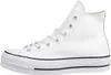 A side view of a white high-top Converse sneaker with a platform sole. Produktbild-Vorschau