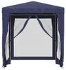 vidaXL Tenda da festa con 4 pareti laterali in rete blu 2x2 Anteprima dell’immagine prodotto 3