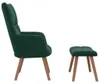 vidaXL Relaxsessel mit Hocker Dunkelgrün Samt Produktbild-Vorschau 3