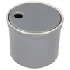A gray ceramic jar with a lid and a hole in the lid, shown from a slightly elevated angle against a white background. Produktbild-Vorschau