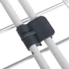 A close-up view of a gray plastic connector on white poles of a drying rack. Náhľad obrázku produktu