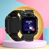 A black smartwatch with a colorful space-themed watch face is displayed on a pink and white podium against a pastel background. Podgląd zdjęcia produktu