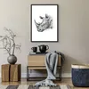 Gerahmtes Poster - Schwarzer Rahmen - Nashorn Porträt Produktbild-Vorschau 7
