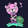 Marineblaues Kurzarm-T-Shirt für Frauen mit rosa Produktbild-Vorschau 6
