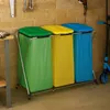 Stojak na worki na śmieci potrójny 3x120L stal nierdzewna Podgląd zdjęcia produktu 5