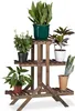 Relaxdays Blumentreppe 3 Ebenen, Aus Holz, Blumenständer Produktbild-Vorschau 1
