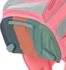 A close-up view of the bottom of a pink backpack, showing its protective feet and colored stripes. Voir les images du produit
