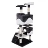 A multi-level cat tree with scratching posts, platforms, and a hideaway. Náhled obrázku produktu