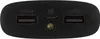 The image shows the ports of a black power bank. Produktbild-Vorschau