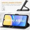 Samsung Galaxy A15 5G Schwarz Leder Klapphülle mit Produktbild-Vorschau 4