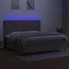 Boxspringbett mit Matratze & LED Taupe 200x200 cm Stoff Produktbild-Vorschau 4