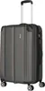 A gray Travelite trolley suitcase with a silver telescopic handle and black wheels and handle. Produktbild-Vorschau