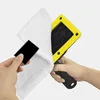 Hands holding a cleaning tool with a white cloth attachment. Produktbild-Vorschau