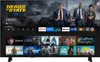 A television screen displaying a streaming service interface with movie and TV show posters. Produktbild-Vorschau