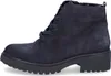 A side view of a dark blue suede boot. Anteprima dell’immagine prodotto