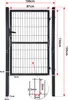 A diagram showing the dimensions of a garden gate. Produktbild-Vorschau