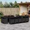 vidaXL 15-tlg. Garten-Essgruppe mit Kissen Schwarz Poly Produktbild-Vorschau 2