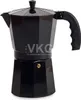 A black moka pot coffee maker is shown against a white background. Náhled obrázku produktu