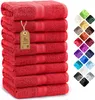 Frottier Handtücher 8er Pack 50x100cm, 100% Baumwolle, Rot Produktbild-Vorschau 2