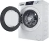 A white washing machine with its door open, shown from a slightly angled perspective. Produktbild-Vorschau
