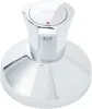 A chrome-plated faucet handle with the GROHE logo and a red indicator. Produktbild-Vorschau