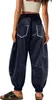 ASKSA Damen Hose Trainingshose Kordelzug Baggy Jogginghose Voir les images du produit 3