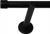 A close-up of a black curtain rod bracket and rod against a white background. Podgląd zdjęcia produktu