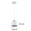 A white and gold pendant light fixture with dimensions indicated. Náhled obrázku produktu