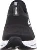 A close-up, front-facing view of a black Skechers slip-on shoe with white accents. Náhled obrázku produktu