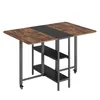 Mondeer Table de cuisine pliante avec 2 étagères et Voir les images du produit 3