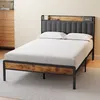 A bed frame with a headboard and mattress in a bedroom setting. Náhled obrázku produktu