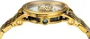 A side view of a gold Versace watch with a white face and a gold Medusa head. Produktbild-Vorschau