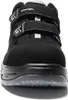A front view of a black safety shoe with velcro straps. Produktbild-Vorschau