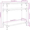 A line drawing of a console table with dimensions indicated by purple lines and text. Náhled obrázku produktu