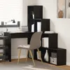 Biurko Narożne Z Półką Czarny Dąb 101,5 X 149,5 X 149,5 Cm Podgląd zdjęcia produktu 1