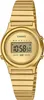 A close-up, front-facing studio shot of a gold Casio digital watch against a white background. Produktbild-Vorschau