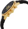 A close-up side view of a gold and black watch with a black strap. Náhled obrázku produktu