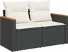 vidaXL Gartensofa mit Kissen 2-Sitzer Schwarz Poly Rattan Produktbild-Vorschau 1