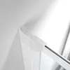 A close-up view of a white shower screen profile attached to a wall. Produktbild-Vorschau