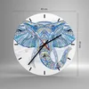 Wanduhr - Rund - Glasuhr - Elefant Muster Tierwelt Afrika - Produktbild-Vorschau 3
