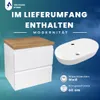 VBChome Badmöbel 60 cm Weiß Aufsatzwaschbecken mit Hahnloch Produktbild-Vorschau 7
