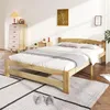 OKWISH Lit double 140x200 cm avec Tête de Lit et Sommier - Voir les images du produit 2