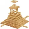 A disassembled wooden puzzle in the shape of a pyramid. Podgląd zdjęcia produktu