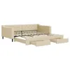 vidaXL Lit de jour extensible avec tiroirs Crème 100x200 cm Voir les images du produit 1