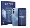 A product shot of a phone screen protector packaging and a phone. Produktbild-Vorschau