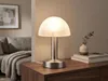 LED Touch Tischleuchte dimmbar - Pilzlampe Silber mit Glas Produktbild-Vorschau 8